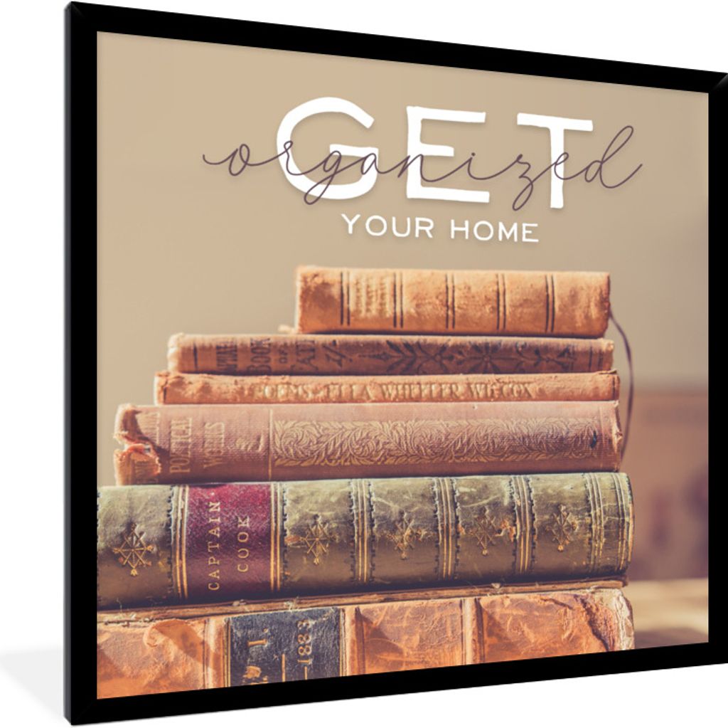 MuchoWow Gerahmtes Poster Bring Ordnung in dein Haus" - Sprichwörter - Zitate 40x40 cm - Poster mit Schwarzem Bilderrahmen Wandposter Rahmen Fot...