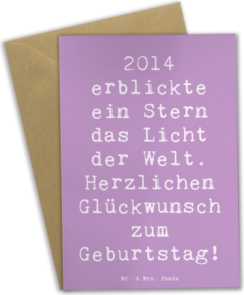Mr. & Mrs. Panda babykarte Spruch 2014 Geburtstag Stern - Lavendeltraum - Geschenk, Grußkarte, Geburtstagszitat, osterkarte, hochzeitskarten, Glü...
