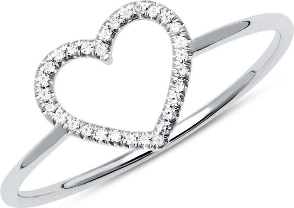 585er Goldring Herz Diamanten (Größe: 58mm)