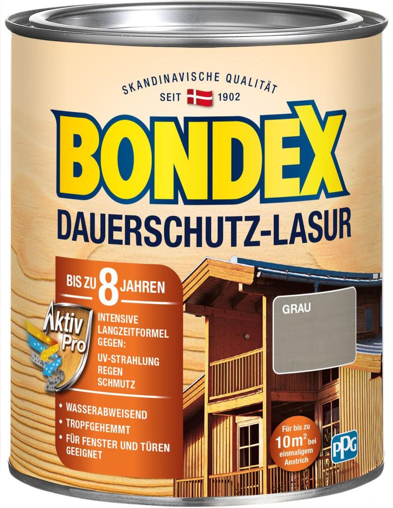 Bondex Dauerschutz Lasur 750 ml grau Produktbild 