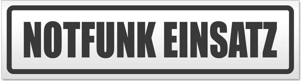 Kiwistar - Autoaufkleber - Dunkelgrau - 60 x 16 cm - Notfunk Einsatz - Hinweis Aufkleber Sticker für Auto, Kfz, Fahrrad, PKW, LKW