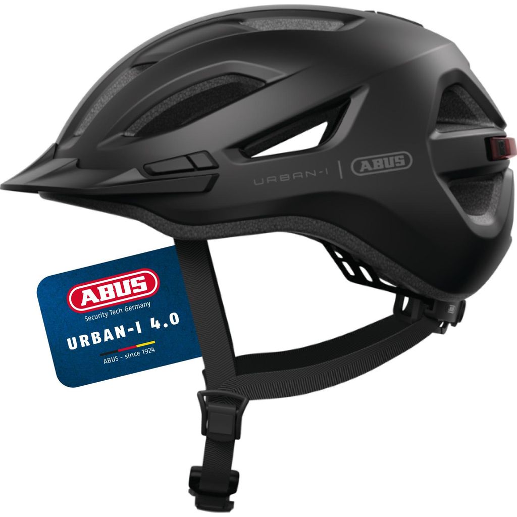 ABUS Stadthelm Urban-I 4.0 - Fahrradhelm mit aufladbarem Rücklicht, 2 Leuchtmodi, Schirm, Zopf-Öffnung und magnetischem Verschluss - für Jugendl...