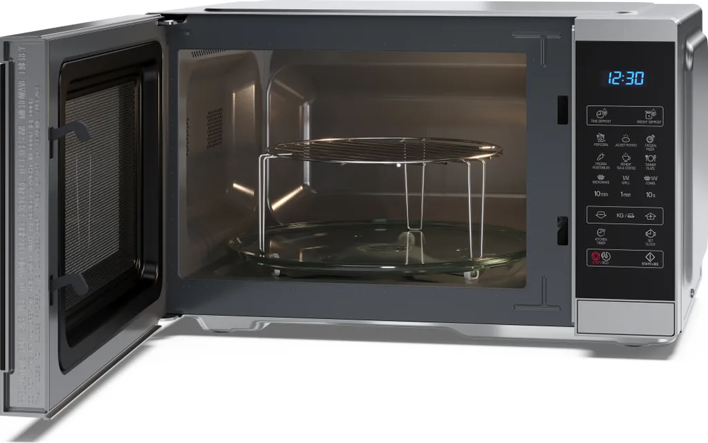 Micro-ondes Combiné Grill Sharp 25L Argent Idéal pour Famille 900W