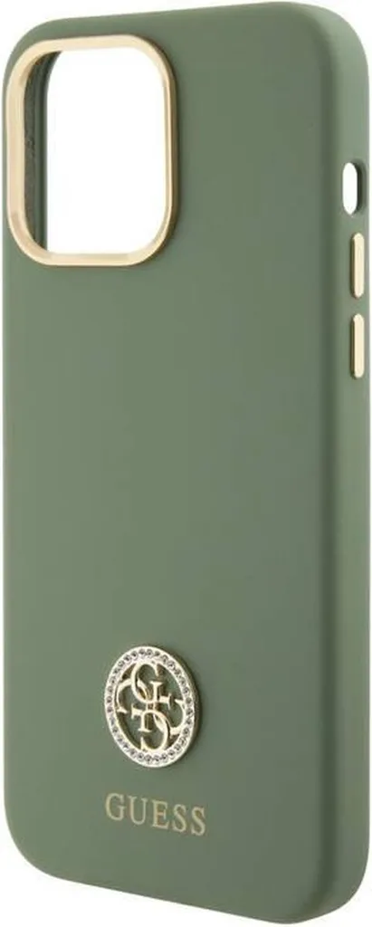 Housse de Protection Guess iPhone 15 Pro Silicone Rose Strass Chic