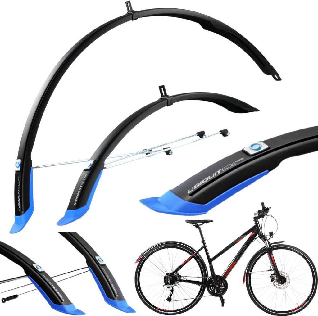 SIMPLA 28'' UBIQUIT Fahrradschutzbleche für Citybikes Komplett Schwarz Blau