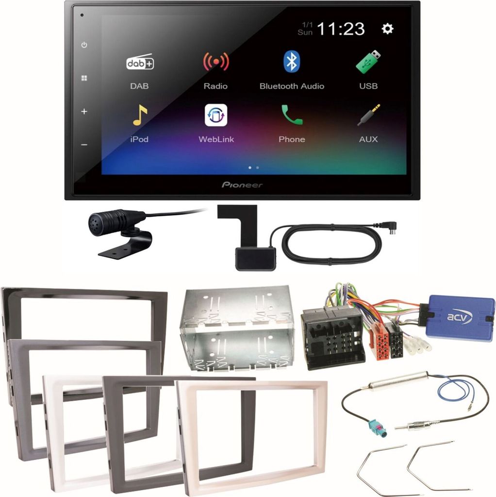 Pioneer DMH-A340DAB Digitalradio Einbauset für Opel Astra H Corsa D Zafira B Antara