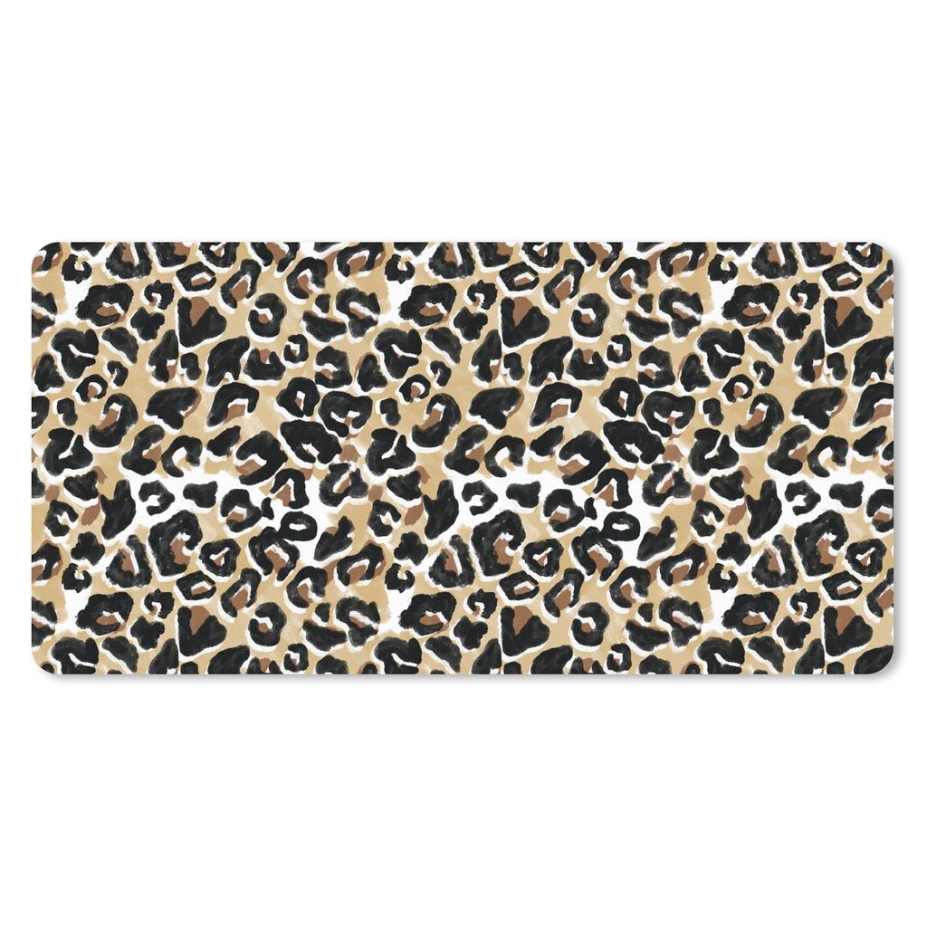 MuchoWow Mauspad Mousepad Panther Druck - Braun - Aquarell 60x30 cm - Mousepads - Maus Mat - Pad - Mausunterlage - Nachhaltig