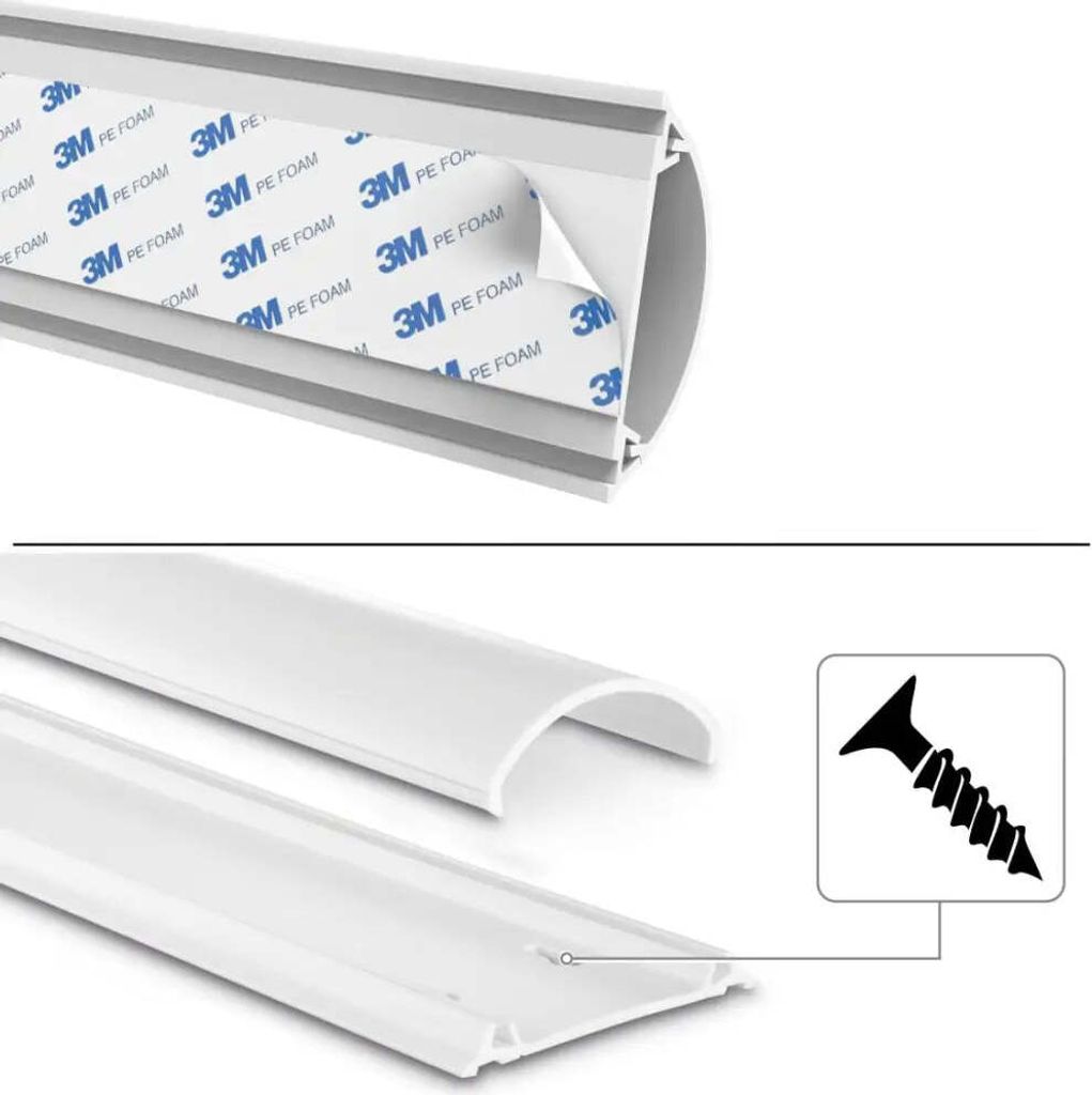 hama halbrund PVC Kabelkanal 100,0 cm weiß Produktbild 8