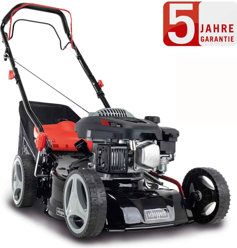 Scheppach Benzin Rasenmäher MS132-42 3,3PS 5in1 mit Antrieb Breite 42cm