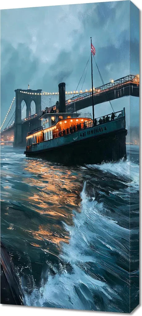 Image vieux bateau à vapeur 40x90 cm - Impression qualité galerie