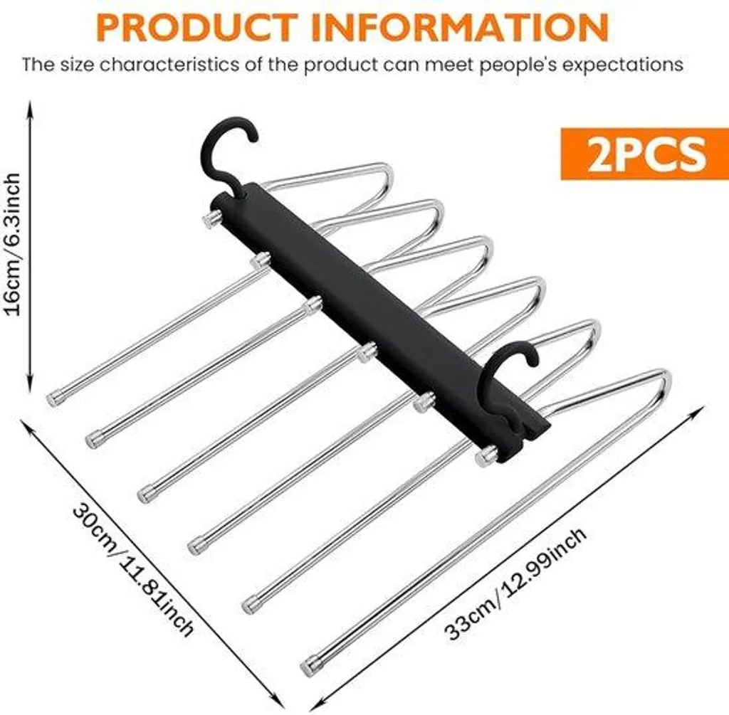 Système de suspension 6 en 1 inox noir robuste et gain de place - x2