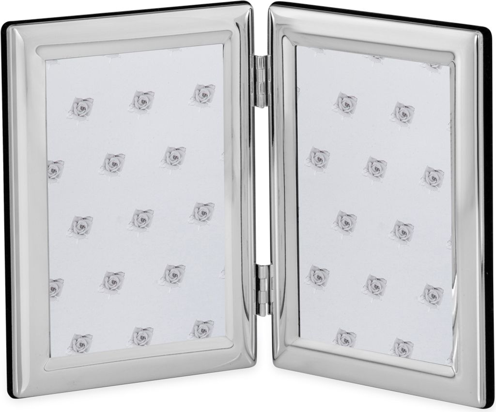 Fotorahmen Doppelrahmen glatt, gewölbt, 10 x 15 cm, versilbert, Aussen-D 2 x 13,2 x 18,3cm, Innen-D