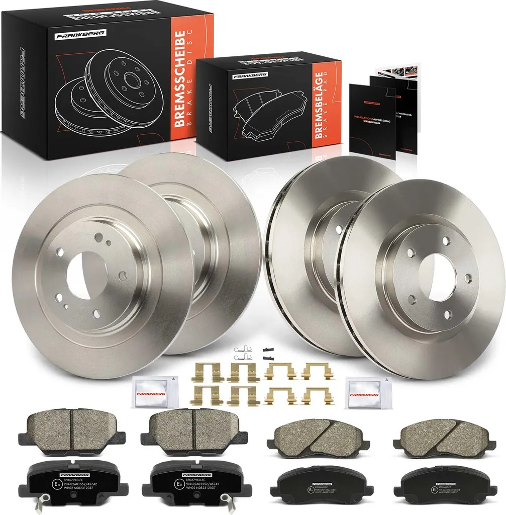 Kit Freinage Frankberg 4 Disques et 8 Plaquettes Avant Arrière Citroën C4