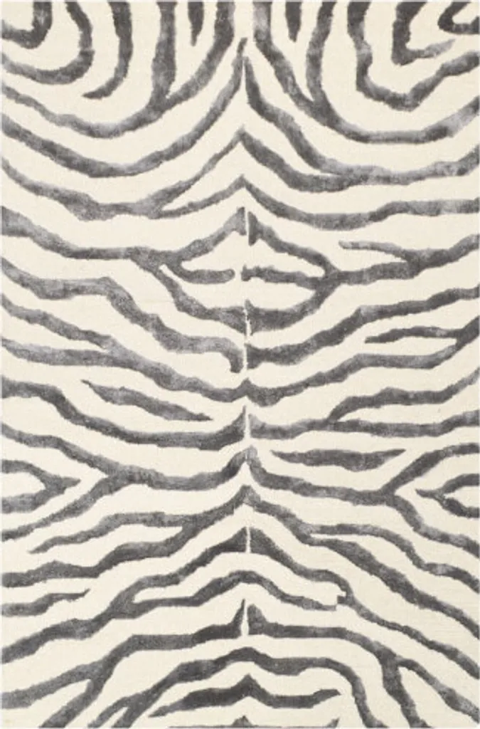 Tapis Bakero Zebra argent 122x183 cm antidérapant et facile à laver