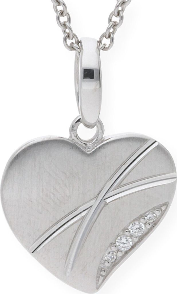 JuwelmaLux Anhänger 925 Silber Herz Gravur Platte mit Zirkonia JL20-02-0113