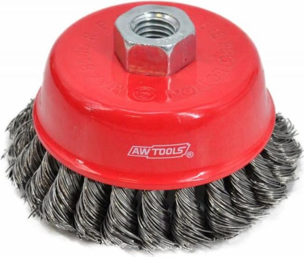 Awtools Kissenbürste 100Mm / Gedrehter Draht / M14 Gewinde