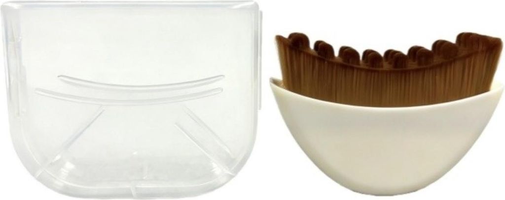 INF Lymphdrainage Gesichts-Bürste mit Hülle 2-teilig Nylon 8.8cm Weiß