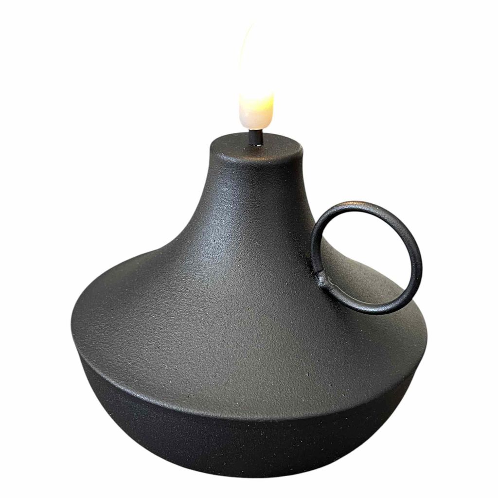 Decostar Countryfield LED Kerze schwarz Öllampenoptik 6/18h Timer 10cm