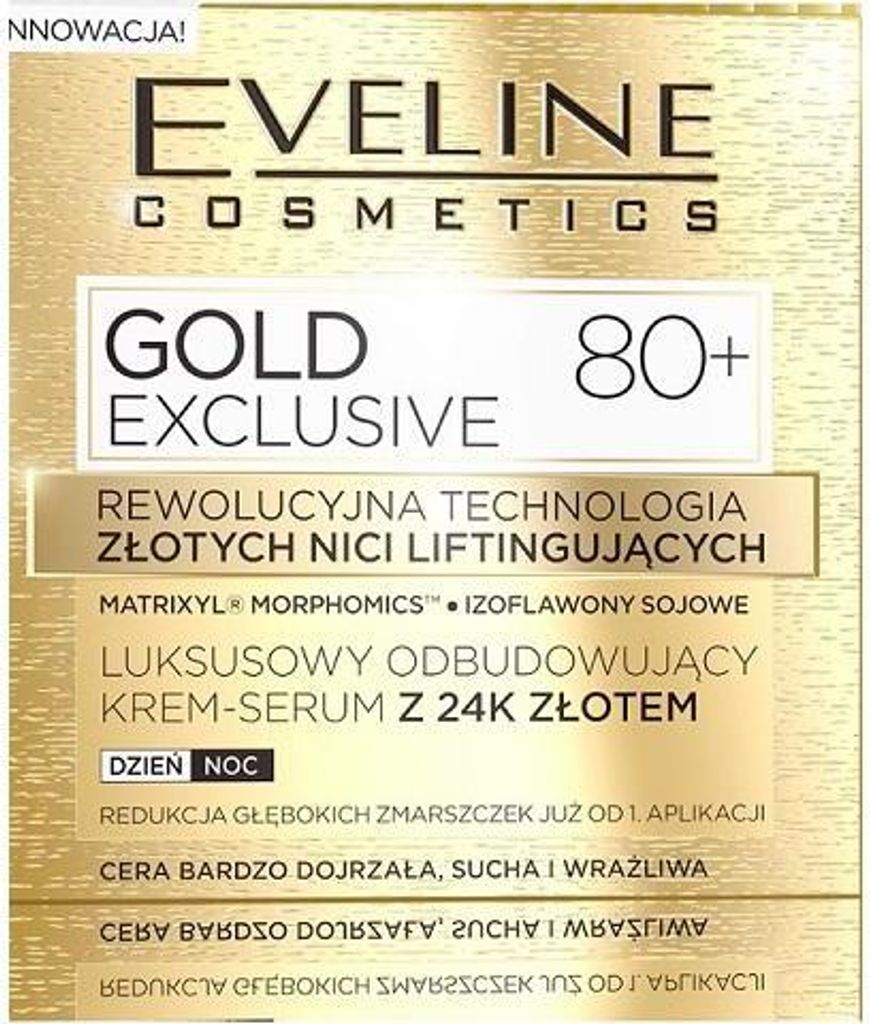 EVELINE Gold Exclusive 80+ s restauratives Creme-Serum mit 24k Gold für sehr reife Haut 50ml