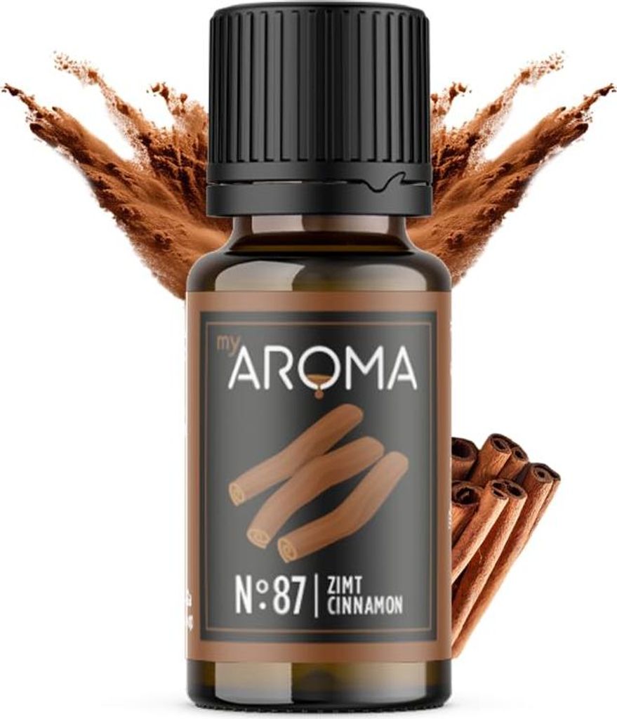 myAROMA flavour drops – Zimt, 10ml: Zuckerfrei, Kalorienfrei & Vegan, Natürliches Lebensmittelaroma für Backen und Trinken, Nr. 87