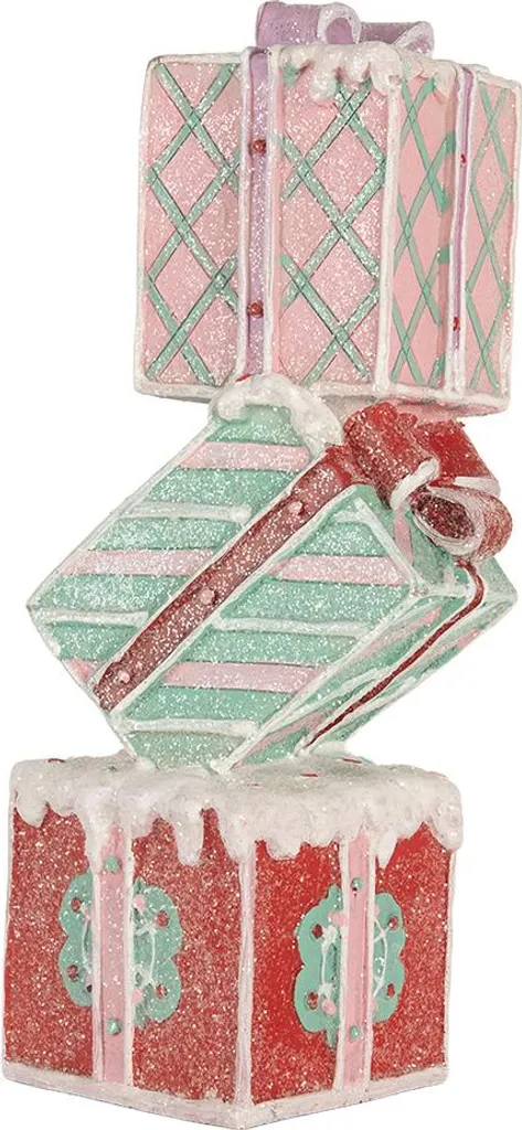 Décoration de Noël Rouge 14x16x36 cm en Plastique Finition Brillante