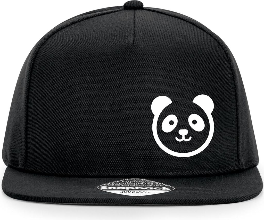 Huuraa Cappy Mütze Panda Kopf Silhouette Black Polyester Snapback Kappe Geschenkidee