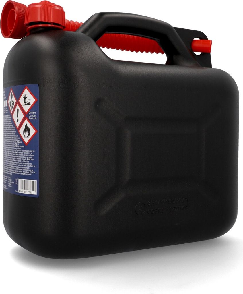 cartrend Kraftstoffkanister Kunststoff 10 Liter mit Ausgießer schwarz