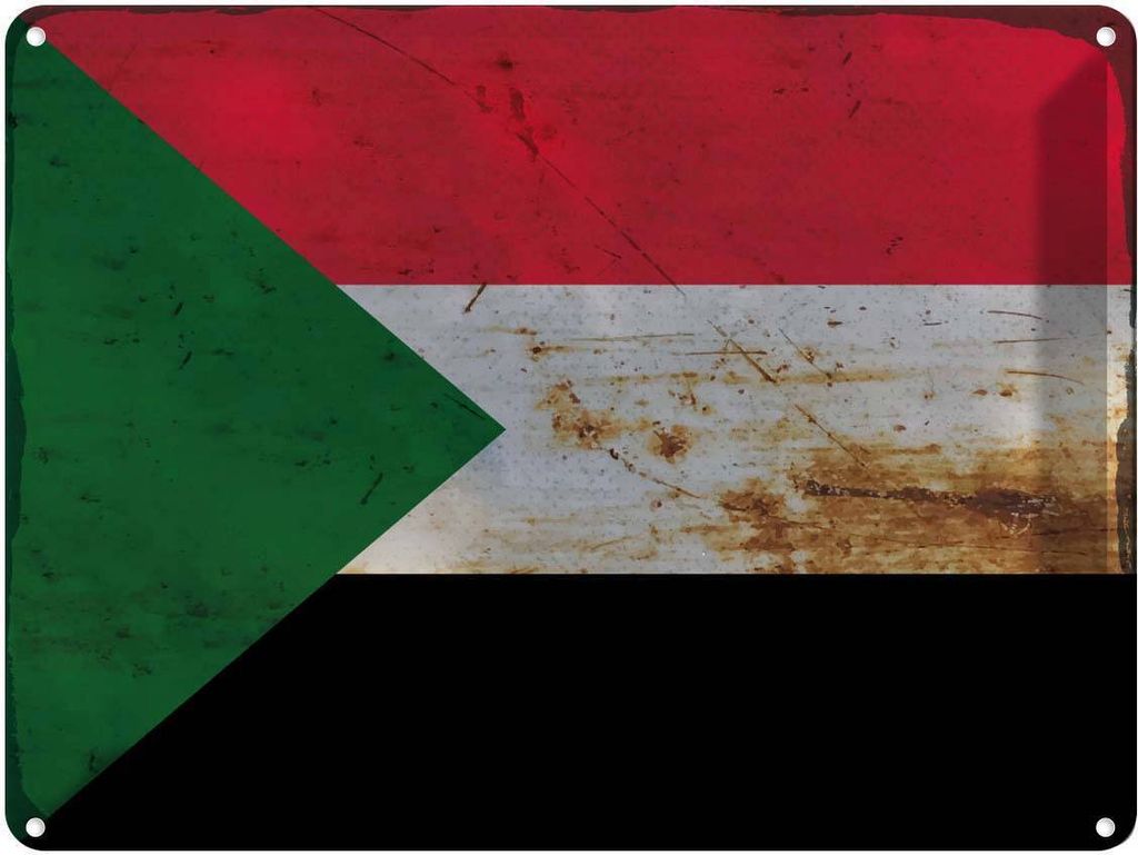 vianmo Blechschild 30x40 cm Sudan Flagge Fahne Wappen