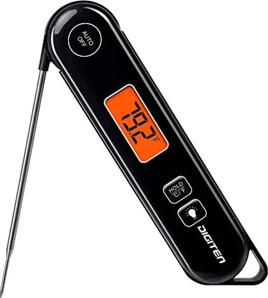 Digital Instant Read Fleischthermometer, faltbare Sonde, wasserdichtes Thermometer -Grill, Küche, Lebensmittel, Süßigkeiten, Fritteuse, Grill, T...