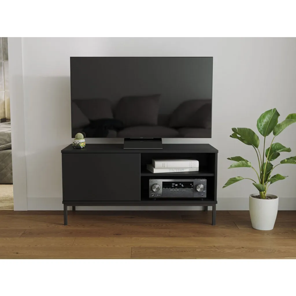 FULTON 1 Nero Mobile Porta TV | Design Essenziale per Soggiorno