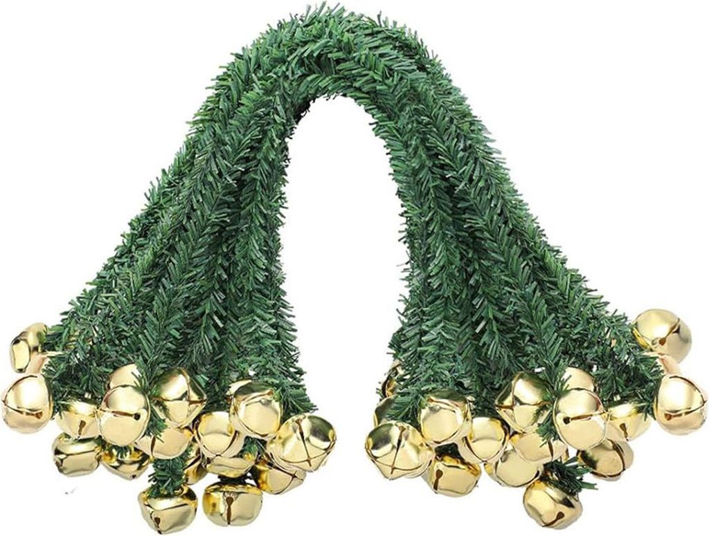 Weihnachtsgirlandenbänder mit Glöckchen, dekorative Seilbänder für Kränze, Geländer und Treppen, flexible künstliche Tannennadel-Drehbänder...