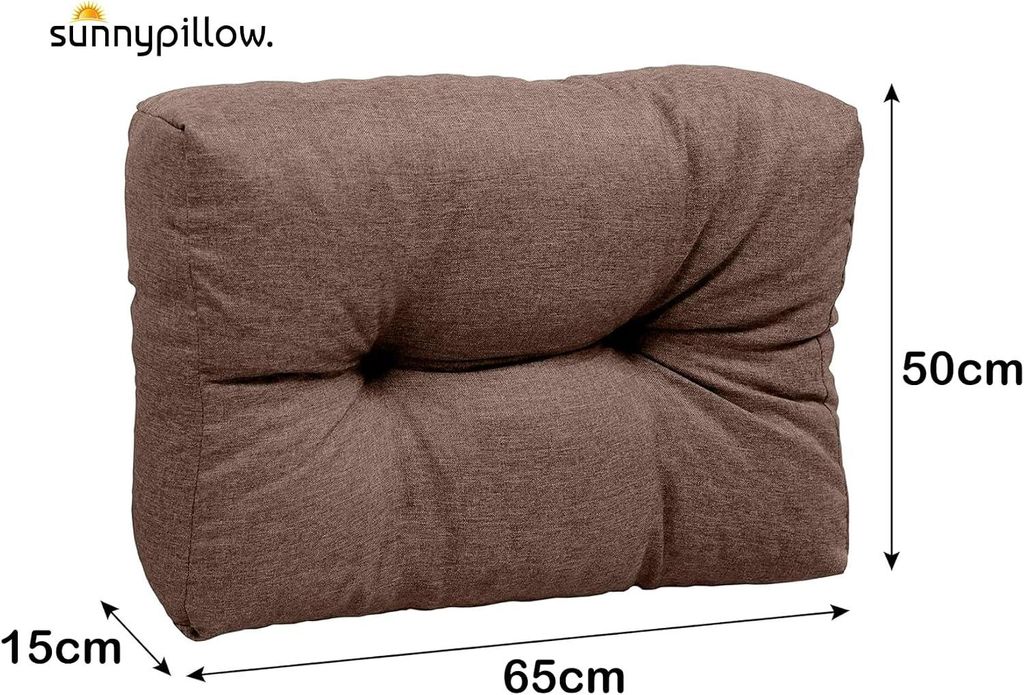 sunnypillow Palettenkissen für Gartenmöbel - Rückenkissen Produktbild 