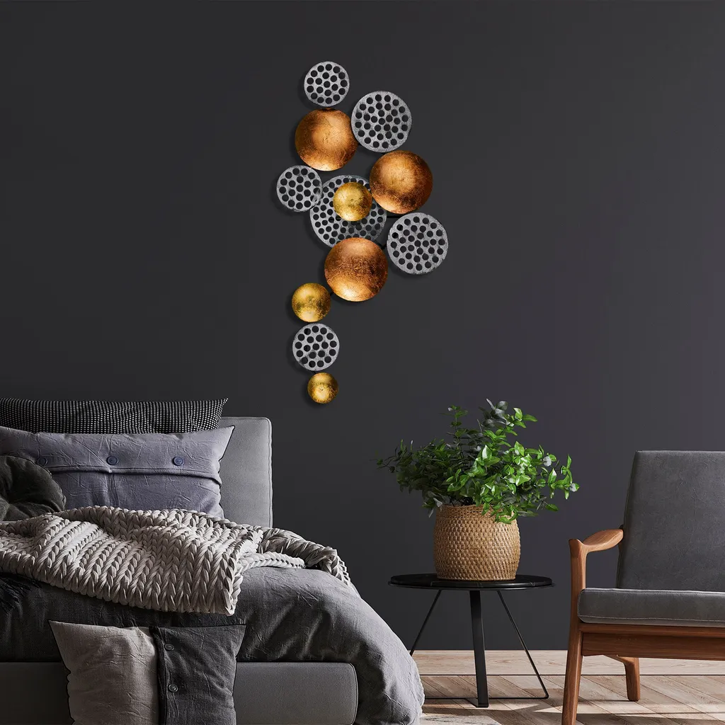 Habillage Mur Vide Design Argent Aurora 2 en Métal Robuste 45 x 82 cm