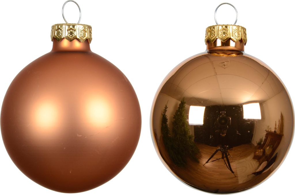 Weihnachtskugeln Glas 8cm 16 Stück - Brandy