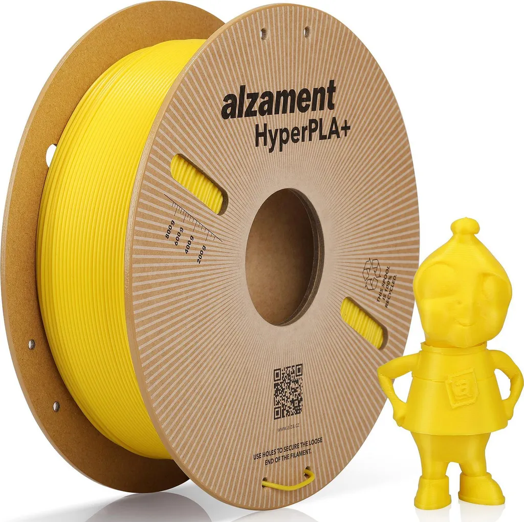 Filament PLA Jaune 1kg sans Bouchage pour Impression 3D Fluide