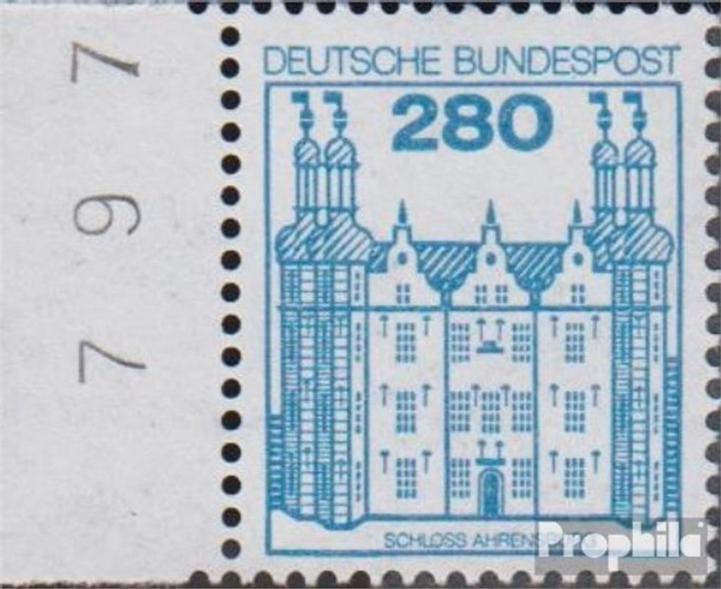 Briefmarken BRD (BR.Deutschland) 1982 Mi 1142A SR Seitenrandstück gestempelt Burgen und Schlösser