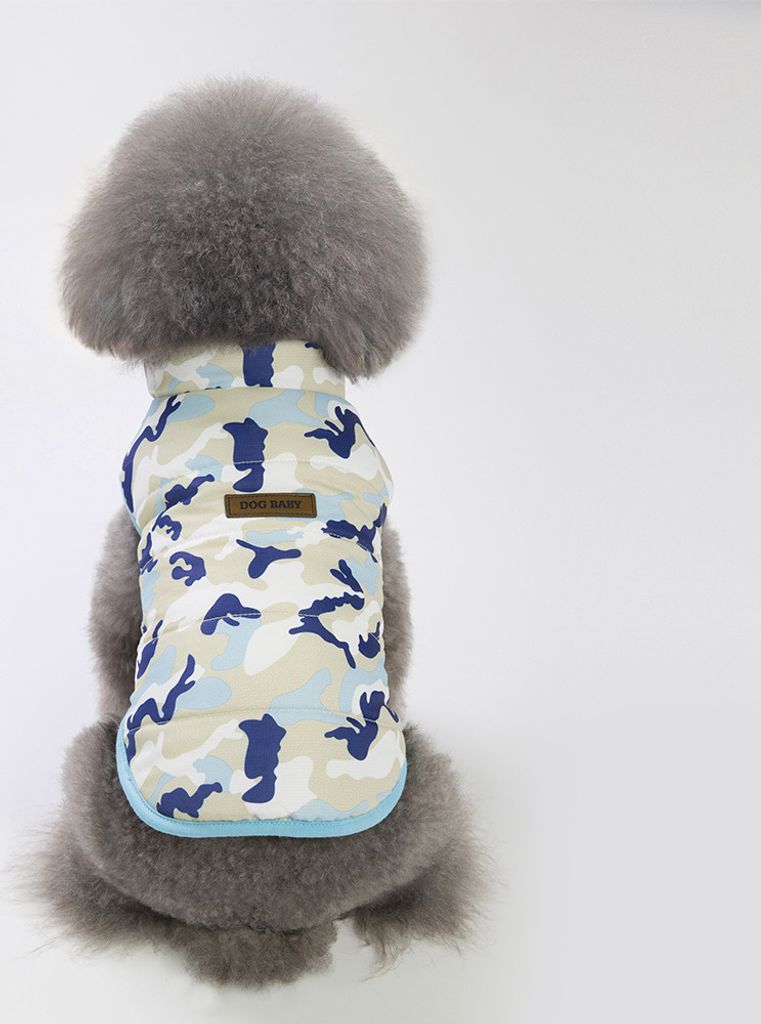 Mantel für Hund - Blaues Tarnmuster 2XL