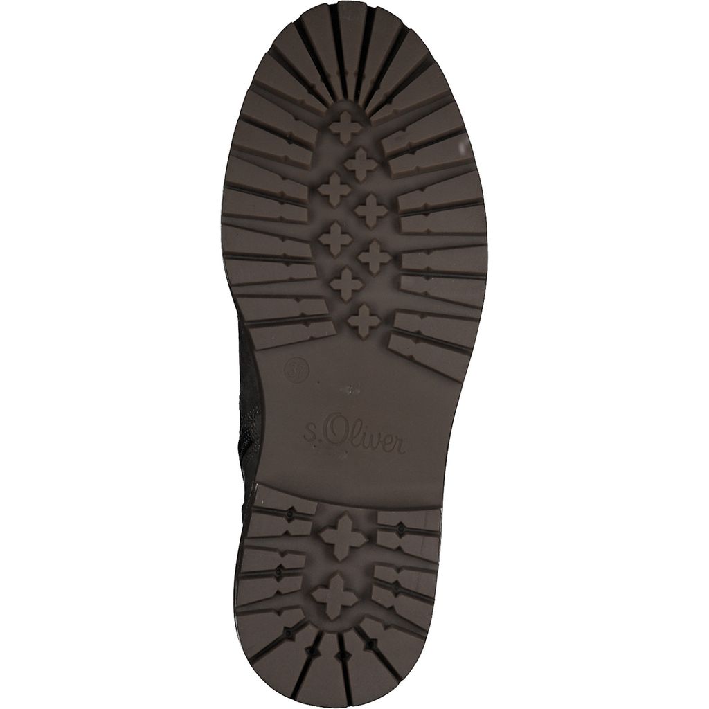 s.Oliver Damen Stiefelette Schnürboot Textil Profilsohle Plateau 5-25204-41, Größe:37 EU, Farbe:Grau