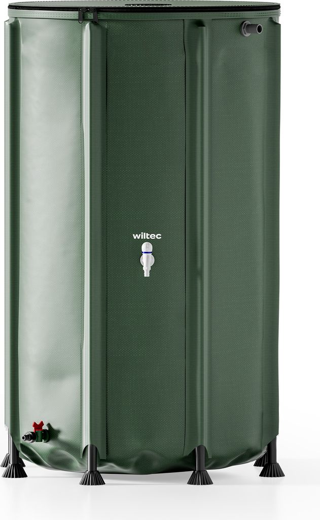 Wiltec Faltbare Regentonne 500 l mit Deckel, Regenfass aus Produktbild 