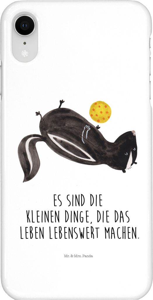 Mr. & Mrs. Panda Iphone XR Handyhülle Stinktier Ball - Weiß - Geschenk, Skunk, Premium Kunststoff, Handy Case, Wildtier, Weisheit, Raubtier, Stinker
