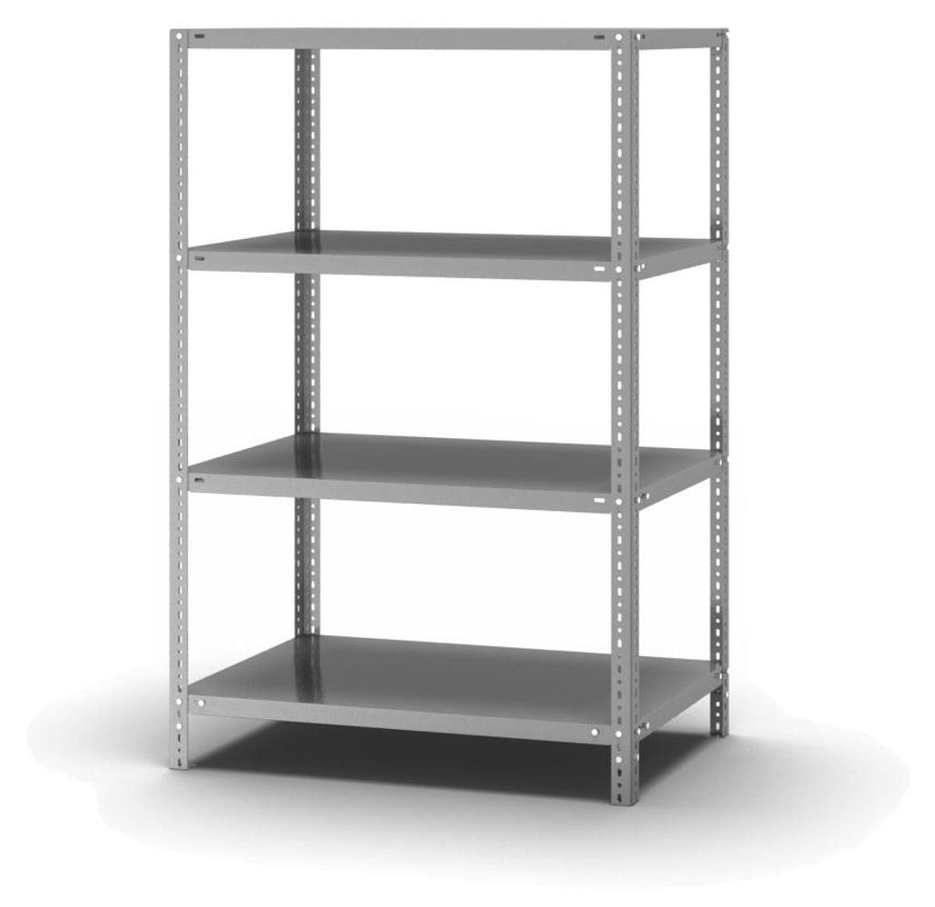 PROREGAL Edelstahl Fachbodenregal Schraubsystem MAGNUS Germany | HxBxT 150x100x60cm | 4 Ebenen | Fachlast 200kg | Edelstahl