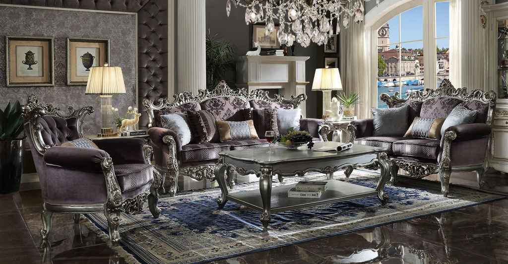 Sofagarnitur 3+2+1 Sitzer Design Sofa Polster Couchen Couch Luxus Barock Rokoko