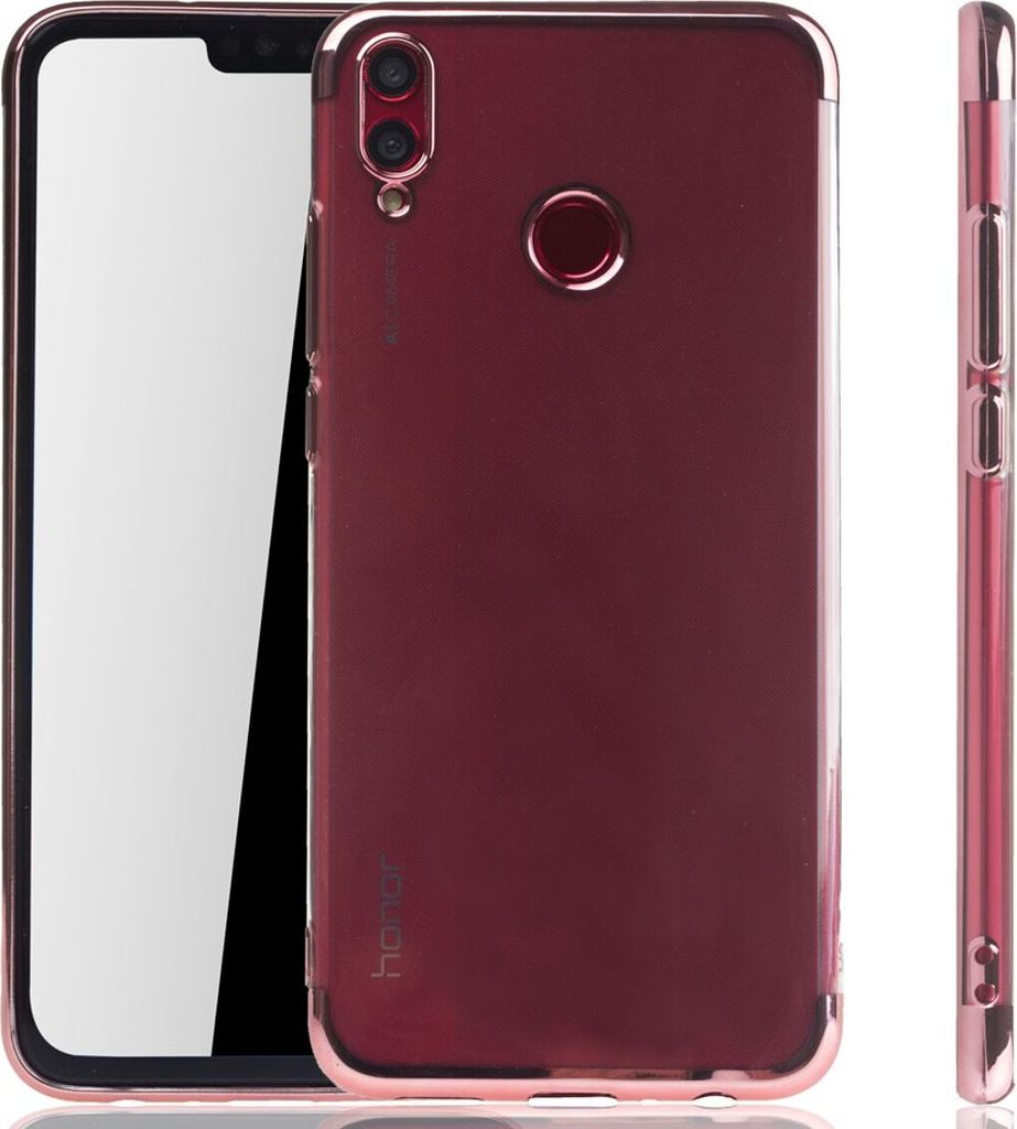 Handyhülle für Huawei Honor 8X Rose Pink - Clear - TPU Silikon Case Backcover Schutzhülle in Transparent Rose Pink