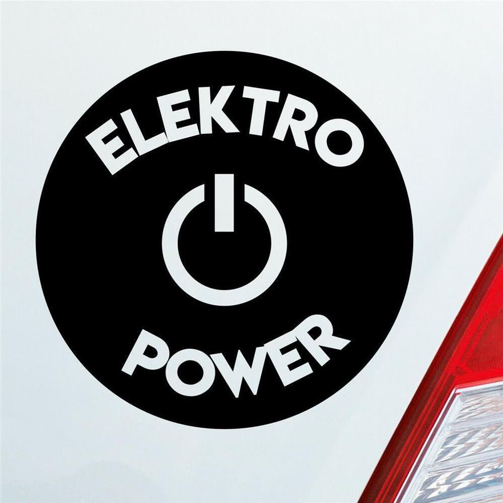 Auto Aufkleber Elektro Power Elektrizität Energie Öko Strom 10x10 cm Schwarz Matt Sticker Heckscheibenaufkleber