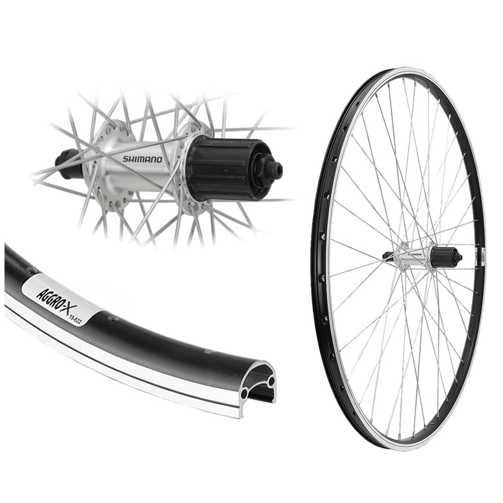 Aggro-X 28 Zoll Hinterrad silber 19-622 Shimano TX500 Produktbild 