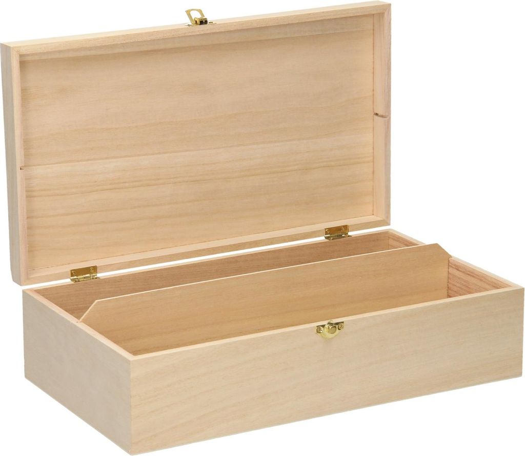 Playwood Holz-Weinkiste Spielzeug - dekorierbare Box für 2 Flaschen
