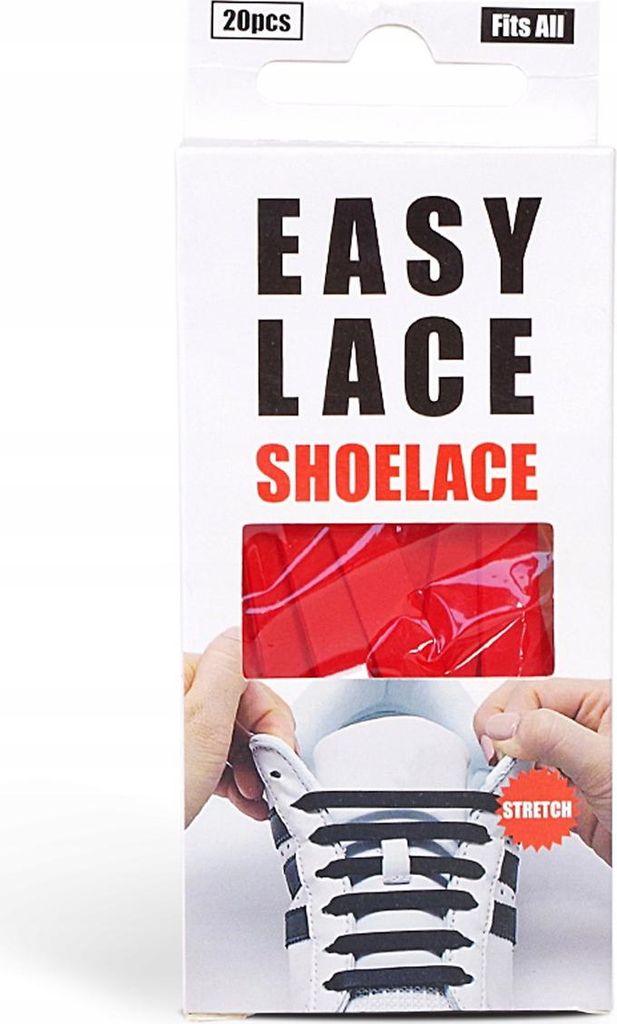 Silikonschnürsenkel ohne Bindung BOX 20 Stück Easy Lace Box - Rot