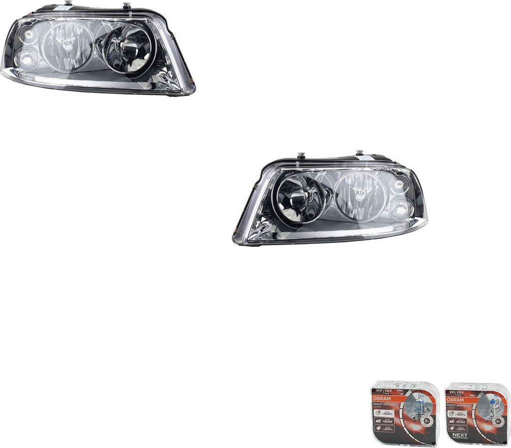 Johns, Scheinwerfer + Osram Night Breaker Laser passend für VW Sharan 7M 00- 10Satz L R 7M3941015AH 7M3941015AD 7M3941015AA 7M3941015 7M3941015AB ...