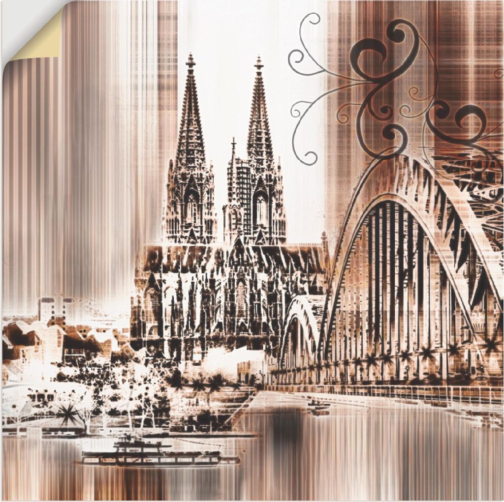 ARTland Wandbild, selbstklebend Köln Skyline Collage VI Größe: 40x40 cm