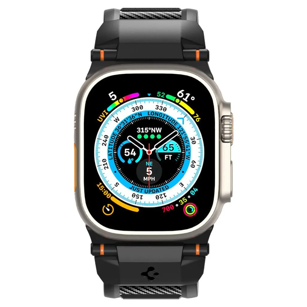 Bracelet Spigen Rugged Armor Pro pour Apple Watch Ultra 49mm Noir Mat